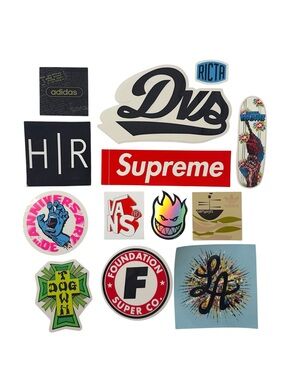 Lot Of 13 Skateboard Authentic Stickers Supreme Dogtown 101 Foundation Spitfire